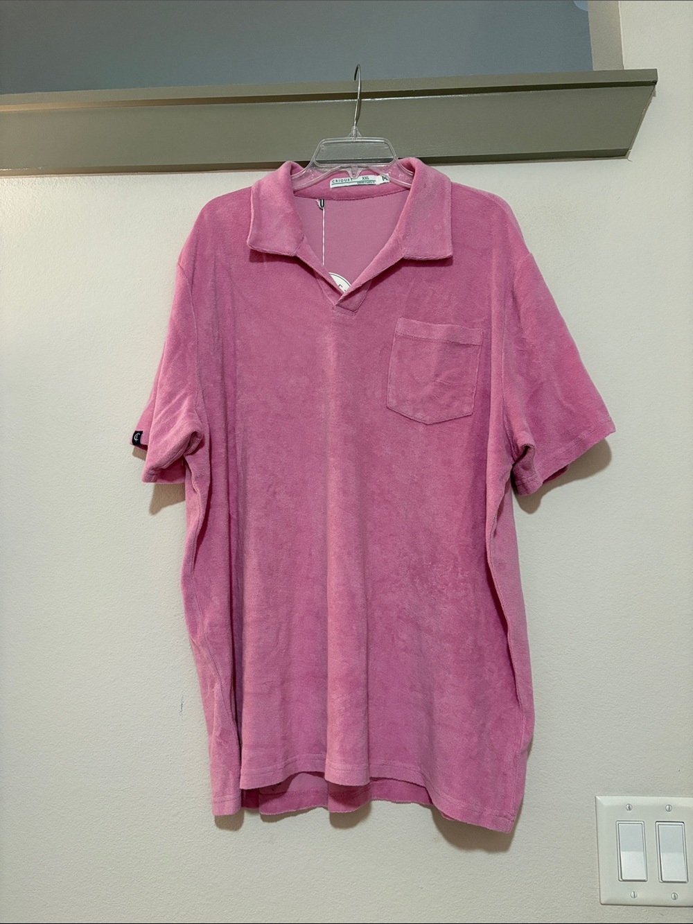 Criquet Men’s Pink Terrycloth Polo Shirt SZ XXL NWT